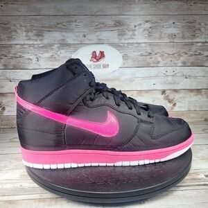 Nike Dunk High 2009 Men Size 10 Nylon Premium Black Vivid Pink Athletic Shoes